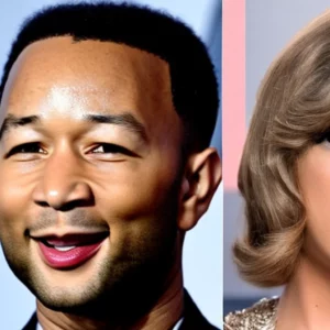 Artistic representation for John Legend praises Taylor Swift for taking political stance and supporting Kamala Harris.