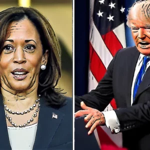 Artistic representation for Column : Harris makes the most of debate , while Trump phones it in. ## What is the title for the article? Let's break it