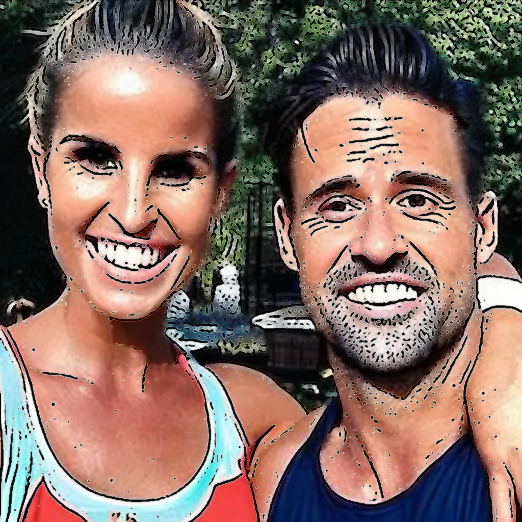 Artistic representation for Vogue Williams blasts body - shamers and praises her husband Spencer Matthews ripped physique after he completed 30 desert marathons in 30 days.