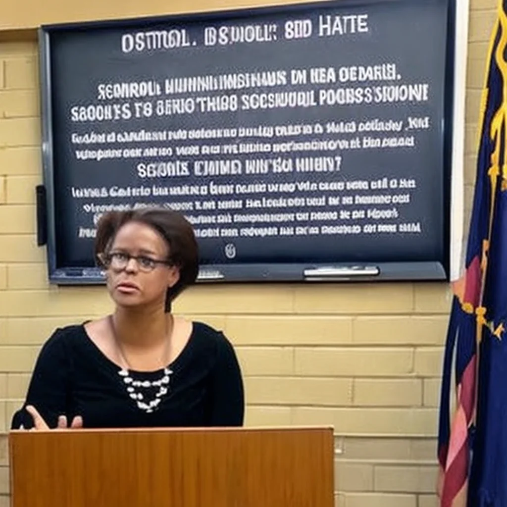 Artistic representation for School board president response to hate post was wrong , but her critics are worse.