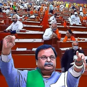 Artistic representation for Vaastu Matters : BJP , Cong Reluctant to Shift Their Parliamentary Party Offices to New Building