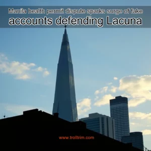 Artistic representation for Manila health permit dispute sparks surge of fake accounts defending Lacuna