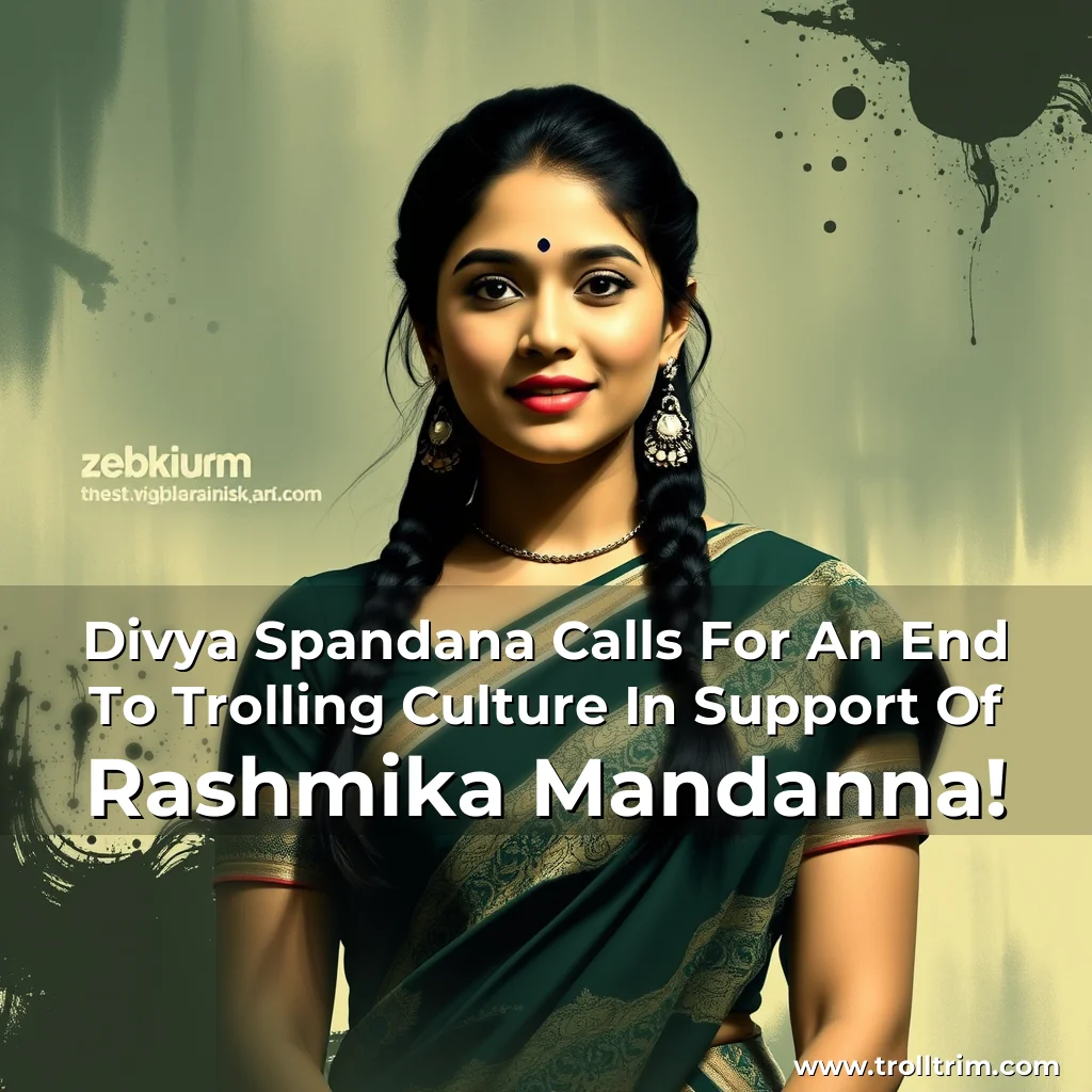 Artistic representation for Divya Spandana Calls For An End To Trolling Culture In Support Of Rashmika Mandanna!