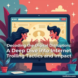 Artistic representation for Decoding the Digital Disruptors: A Deep Dive into Internet Trolling Tactics and Impact
